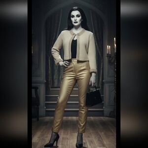 Vintage 50s Crop Sweater with Tiny Faux Pearls